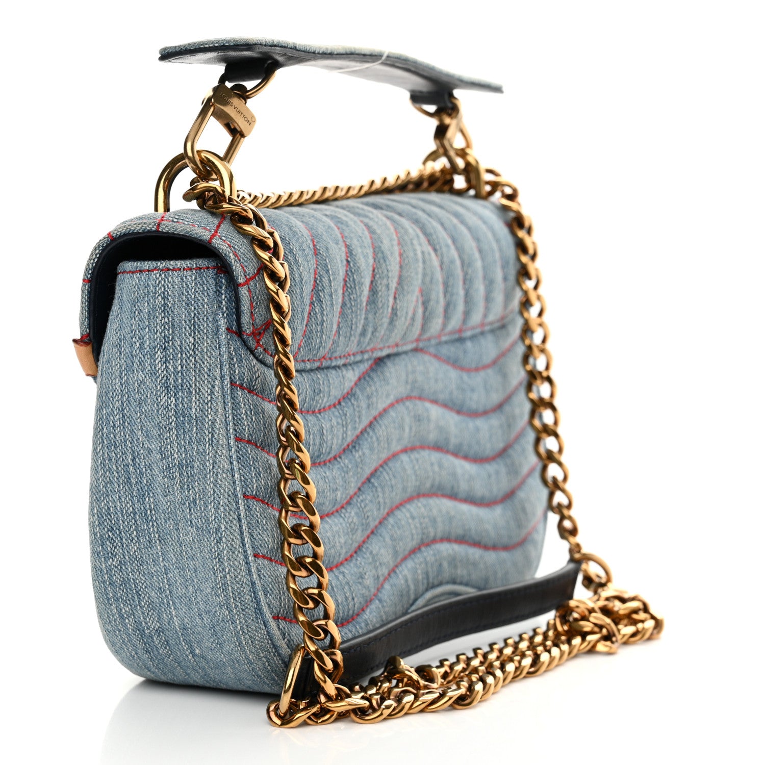 Louis Vuitton Denim New Wave Chain MM Blue 3 of 13