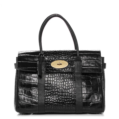 Mulberry Crocodile Embossed Bayswater Black 1 of 7