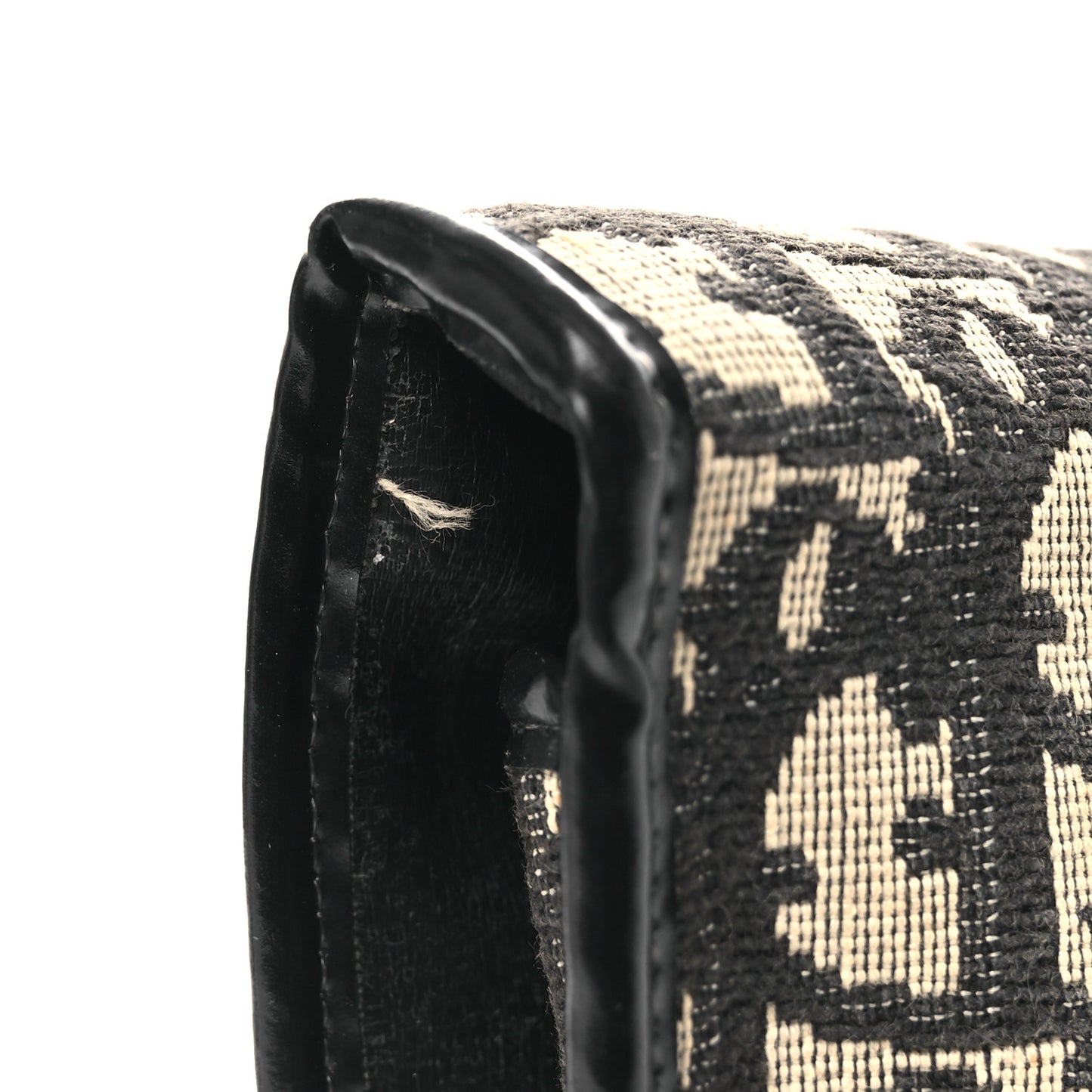 Monogram Flap Clutch Beige Black
