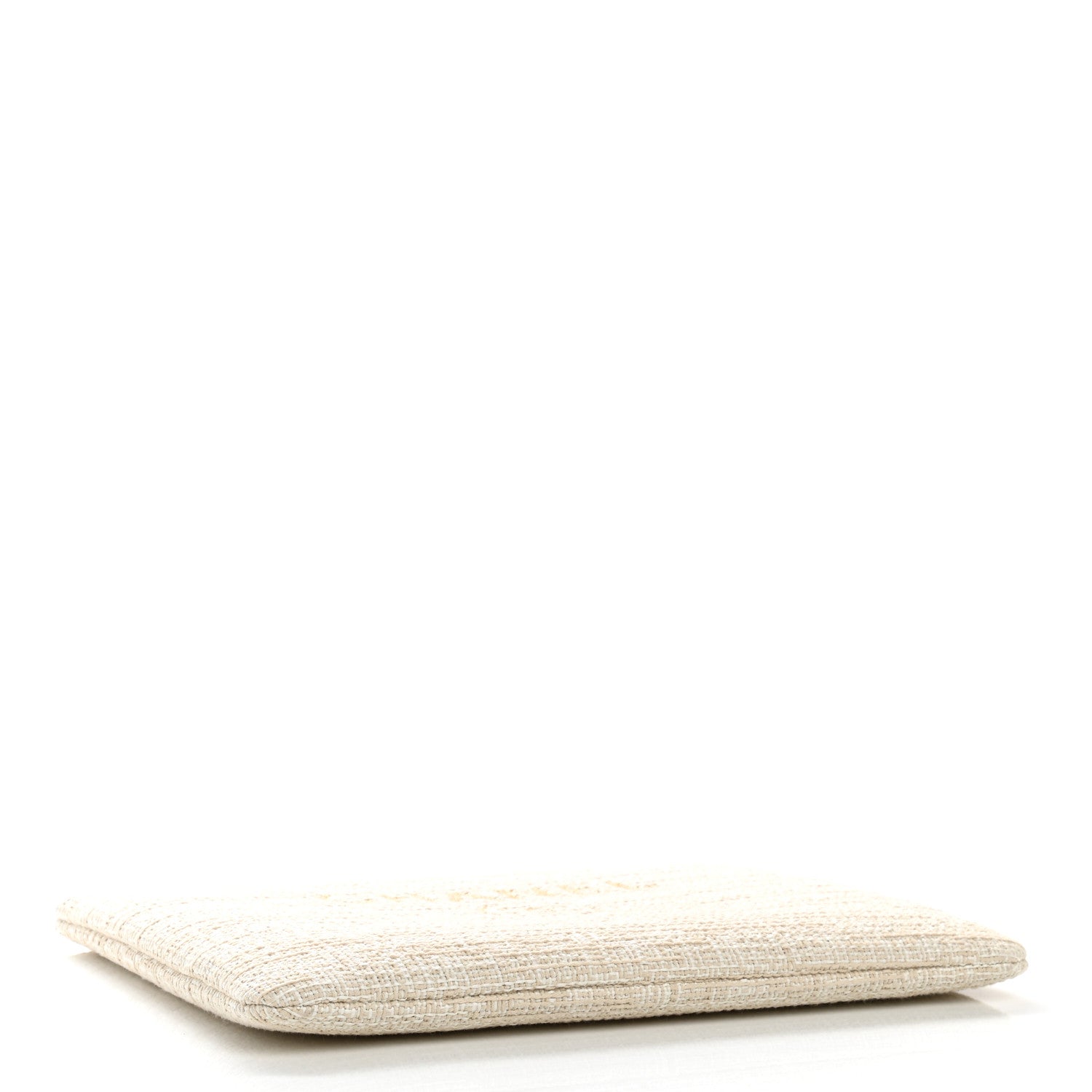 Chanel Woven Raffia Large Deauville Pouch White 4 of 8
