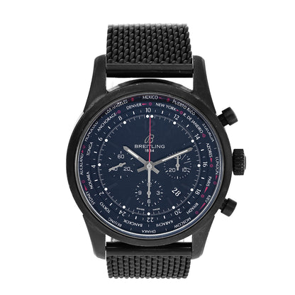 Breitling PVD Stainless Steel 46mm Transocean Unitime Chronograph Automatic Watch Black MB0510 1 of 5