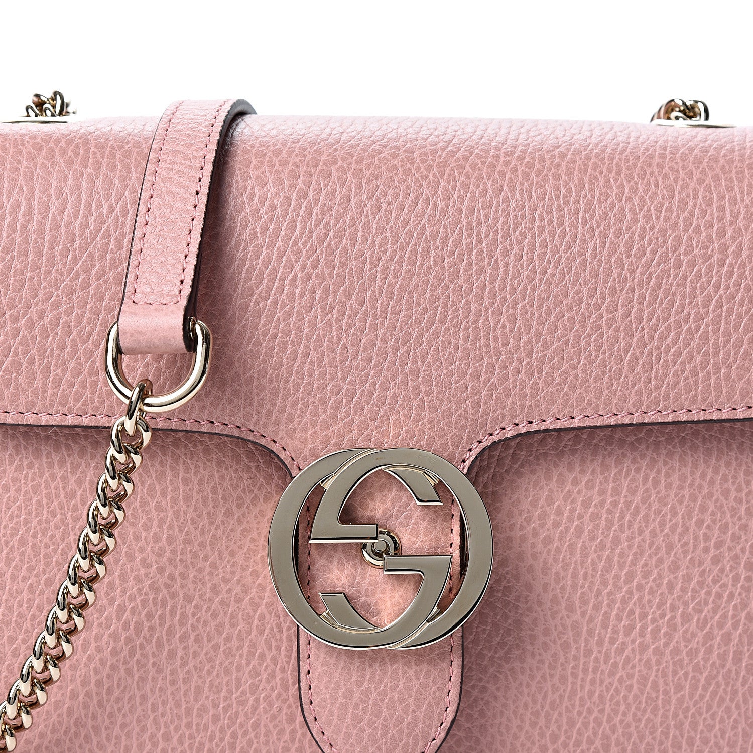 Gucci Dollar Calfskin Small Interlocking G Shoulder Bag Soft Pink 7 of 9