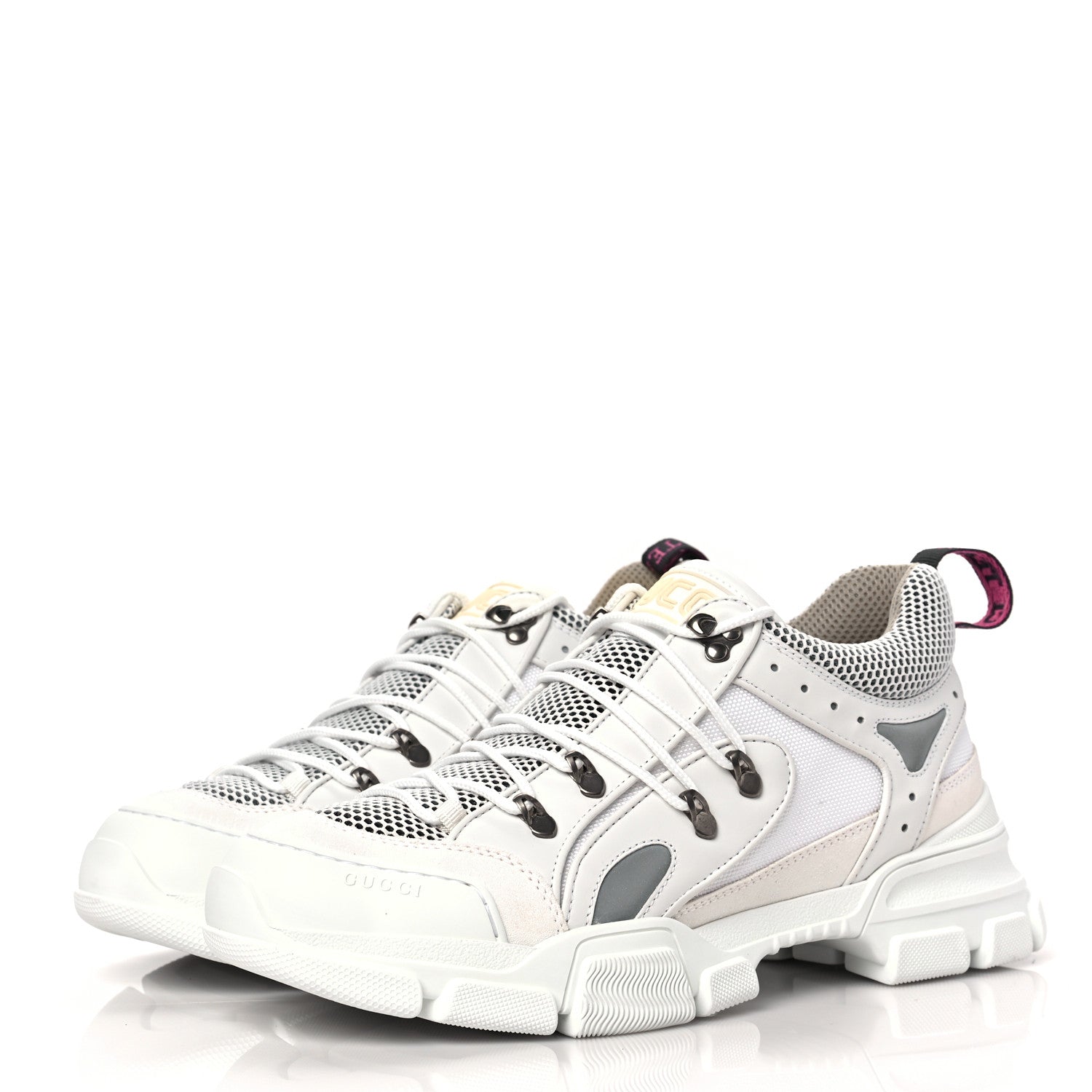 Gucci X SEGA Mesh Technical Canvas Nappa Reflective Mens Flashtrek Sneakers 11.5 Great White 3 of 7