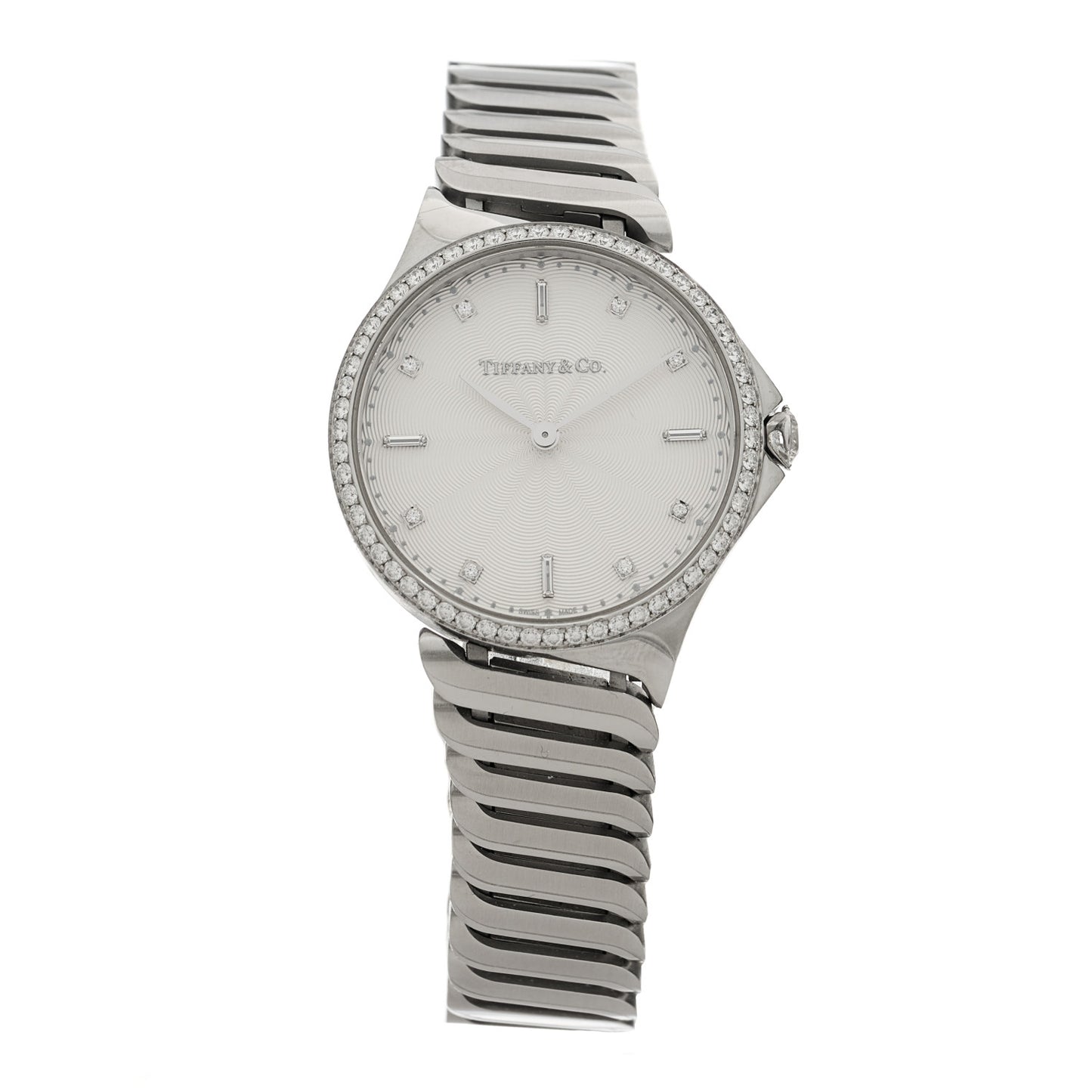 Stainless Steel Diamond Bezel 28mm Metro 2-Hand Quartz Watch