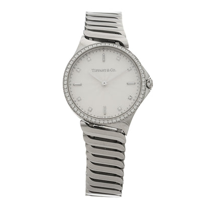 Tiffany Stainless Steel Diamond Bezel 28mm Metro 2-Hand Quartz Watch 1 of 4