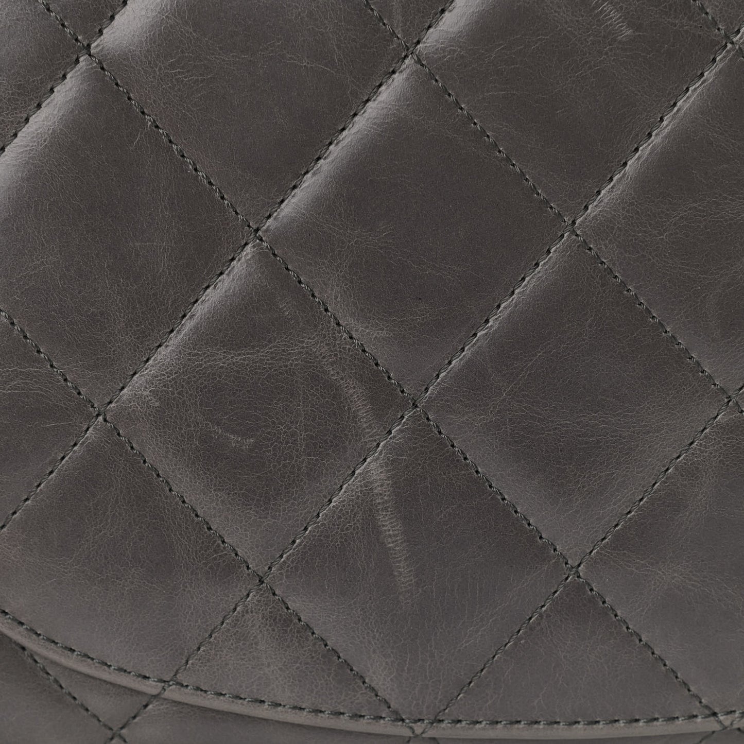 Glazed Calfskin Quilted Large CC Delivery Tote Grey