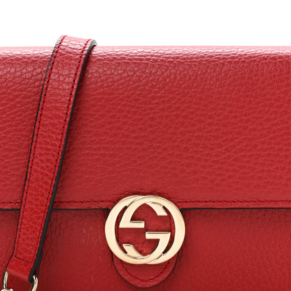 Gucci Dollar Calfskin Interlocking G Chain Wallet Red 8 of 11