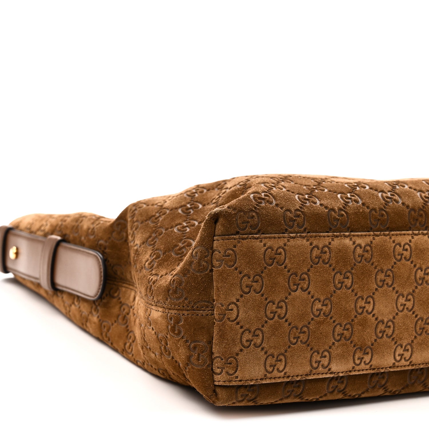 Gucci Suede Monogram Large Beatrix Tote Brown 9 of 10