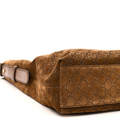 Gucci Suede Monogram Large Beatrix Tote Brown 9 of 10
