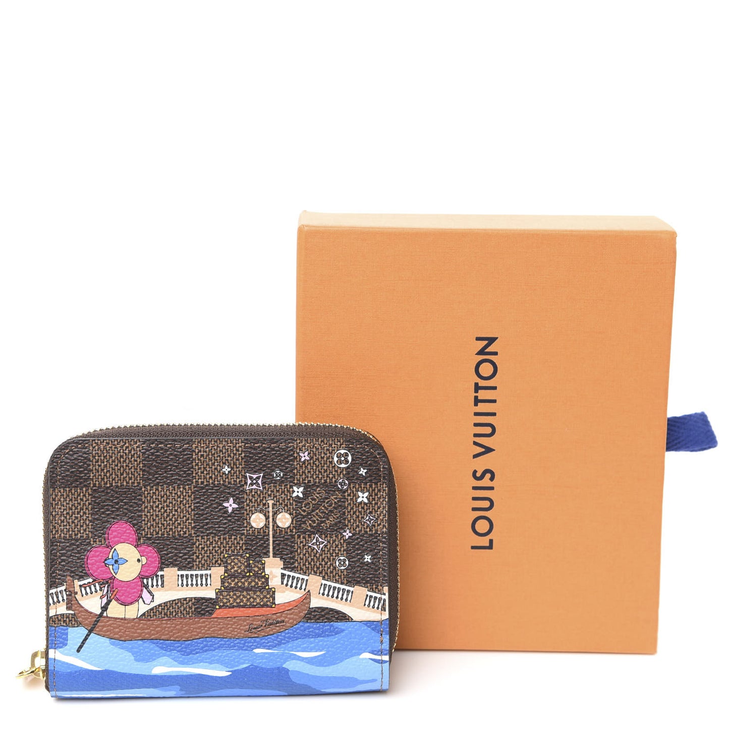 Damier Ebene 2019 Christmas Animation Zippy Coin Purse Blue