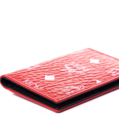 MCM Visetos Mini Bi-Fold Card Wallet Red 8 of 10