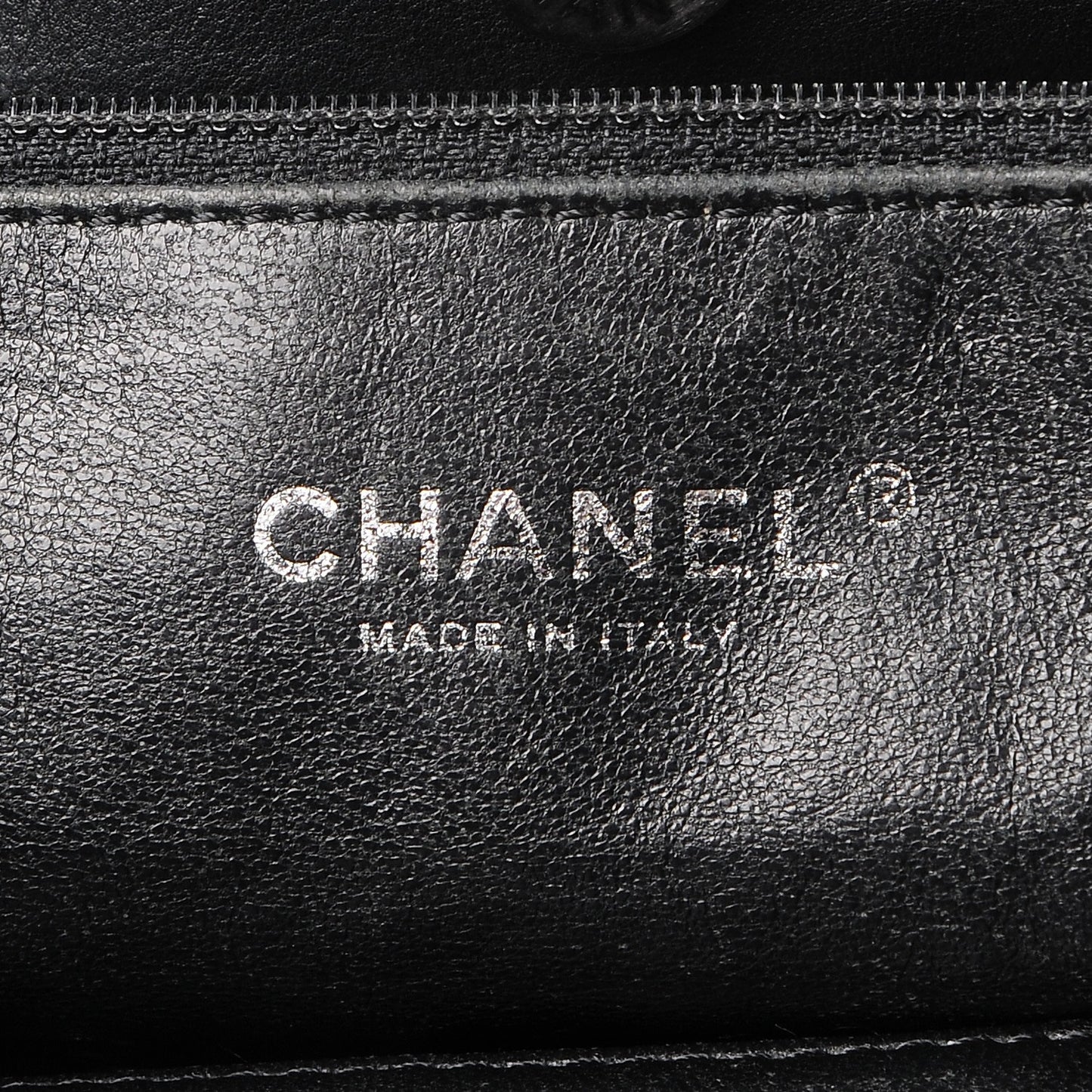 Glazed Calfskin East West Modern Chain Tote Black