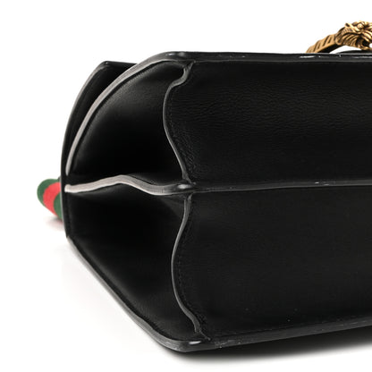 Gucci Moon Calfskin Web Large Dionysus Bamboo Top Handle Bag Black 9 of 10