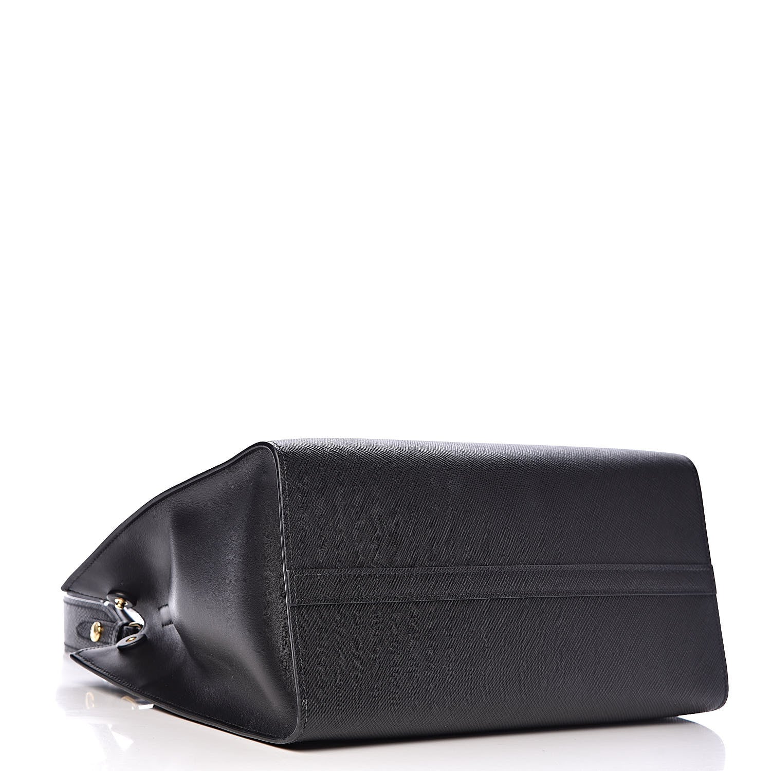 Prada Saffiano Cuir Calfskin Medium Monochrome Top Handle Tote Black 4 of 10