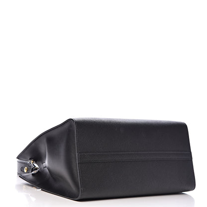 Prada Saffiano Cuir Calfskin Medium Monochrome Top Handle Tote Black 4 of 10