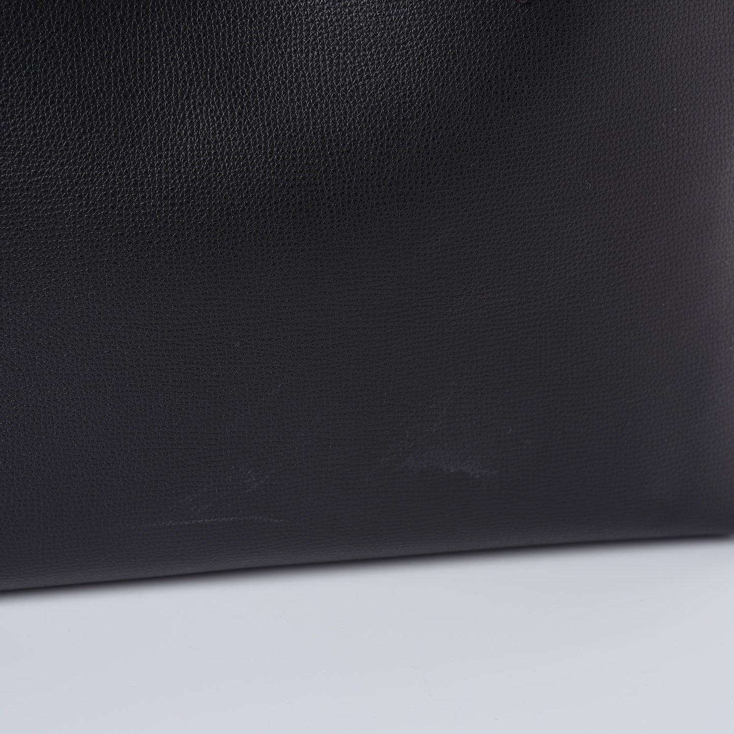 Grainy Calfskin Haymarket Check Medium Reversible Tote Black