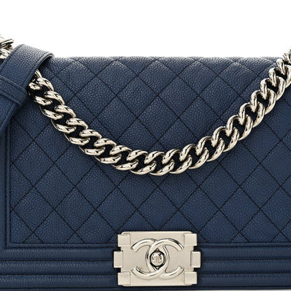 Chanel Iridescent Caviar Quilted Medium Boy Flap Blue 8 of 10