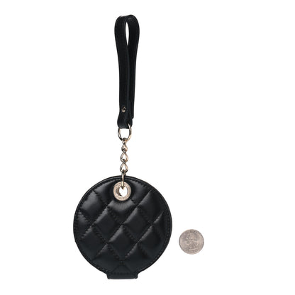 Chanel Lambskin Quilted Round Luggage Tag Black 2 of 3