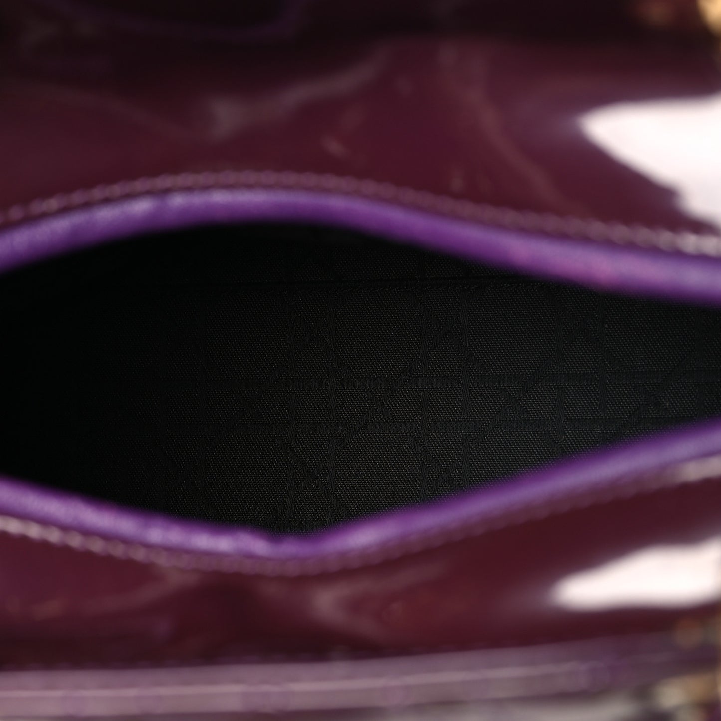 Patent Cannage Medium Lady Dior Purple