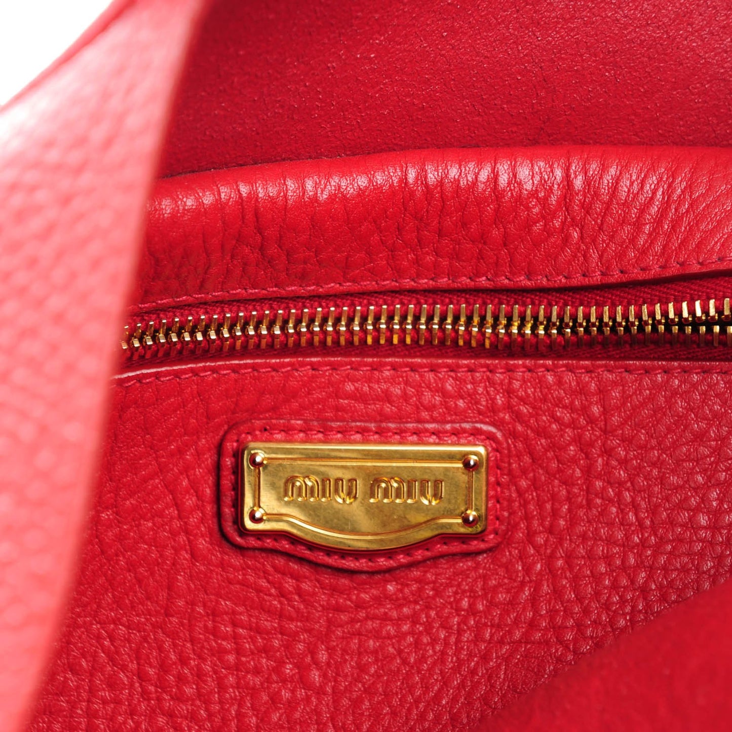 Vitello Daino Bi-Color Shopping Tote Red Brown