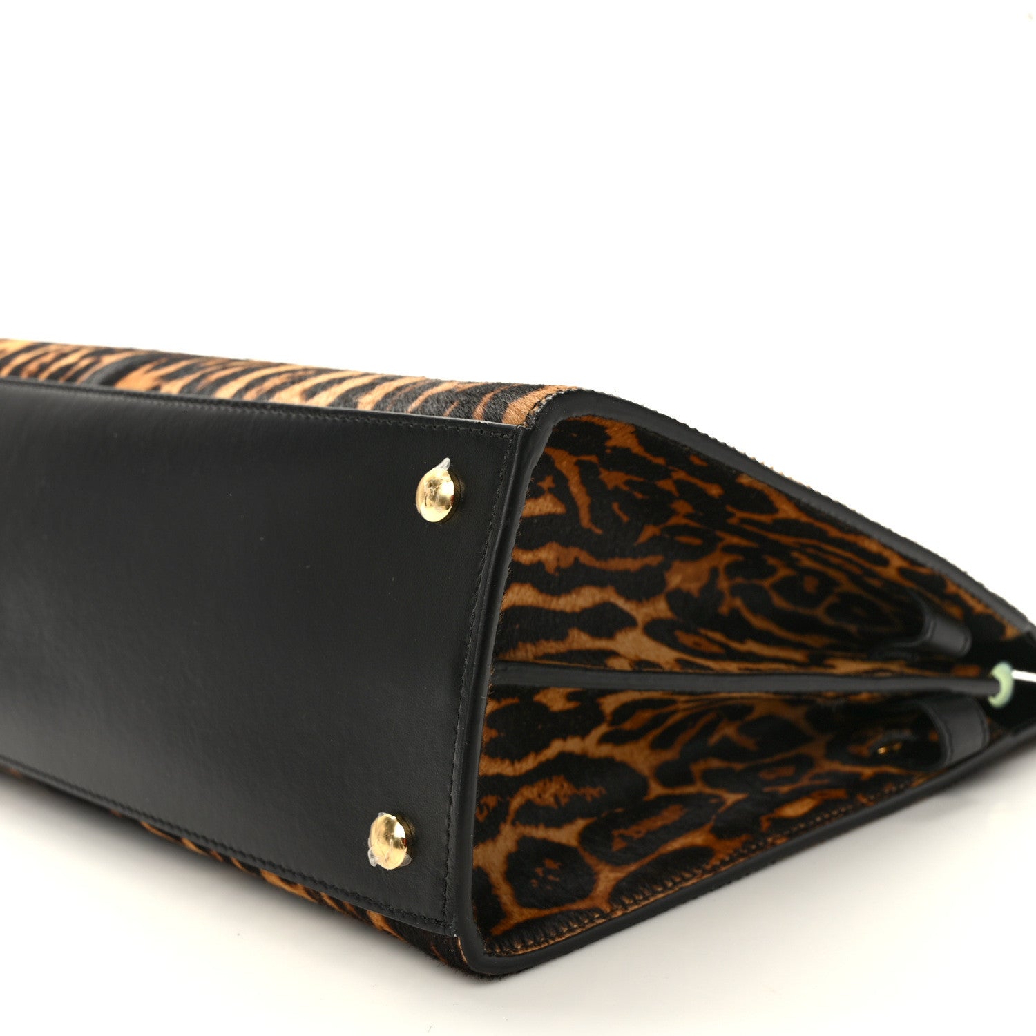 Burberry Calf Hair Leopard Print Medium Title Bag Black 8 of 8