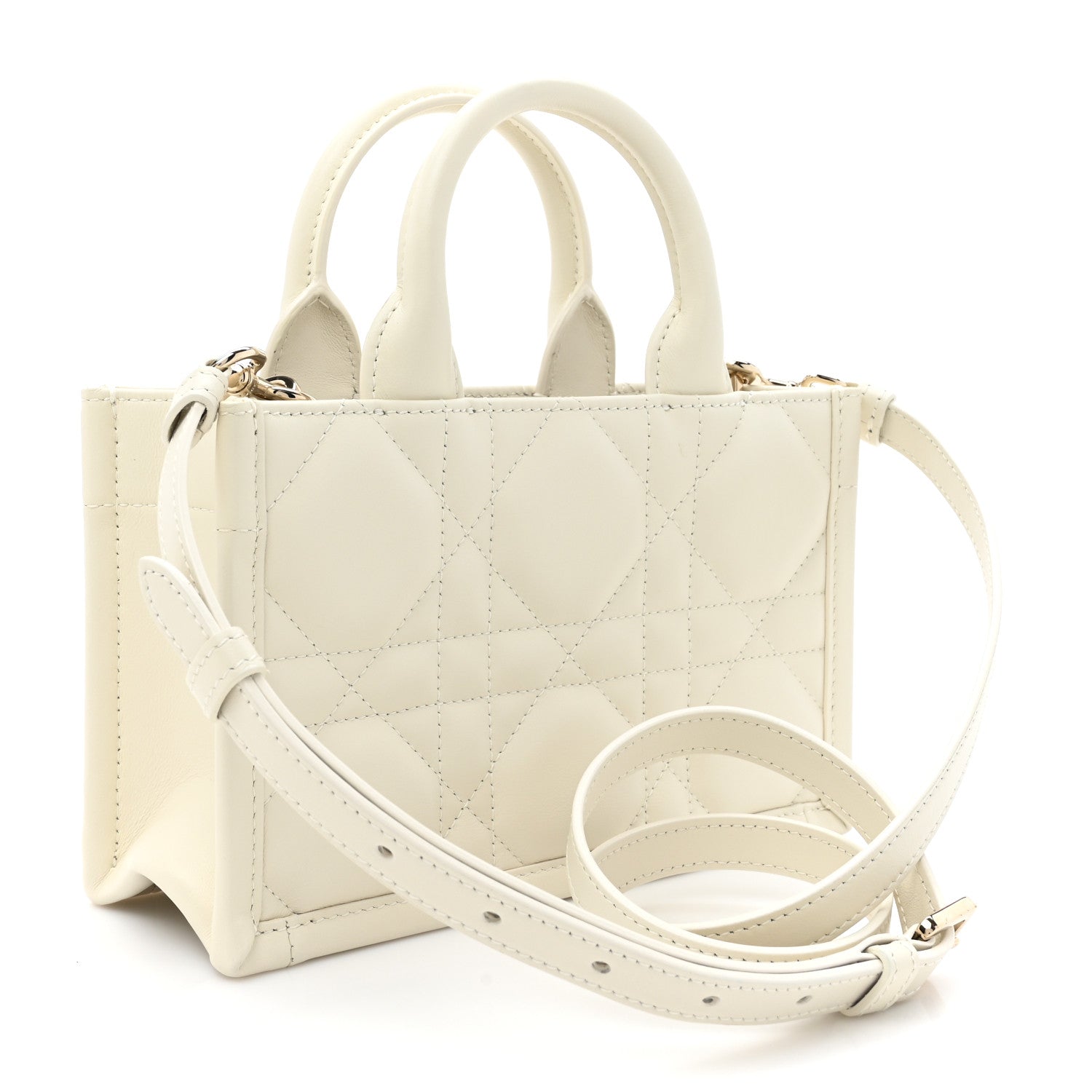 Christian Dior Calfksin Macrocannage Mini Book Tote White 3 of 12
