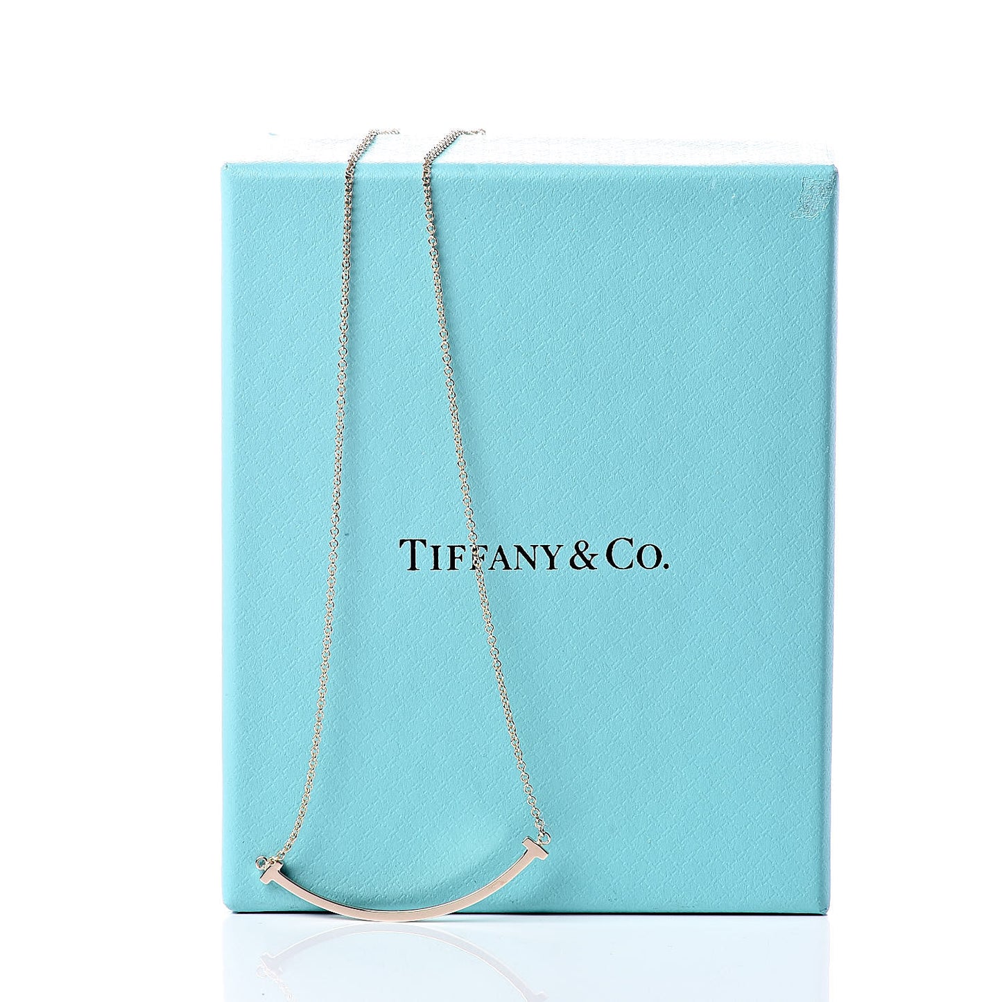 18K Rose Gold Small T Smile Pendant Necklace