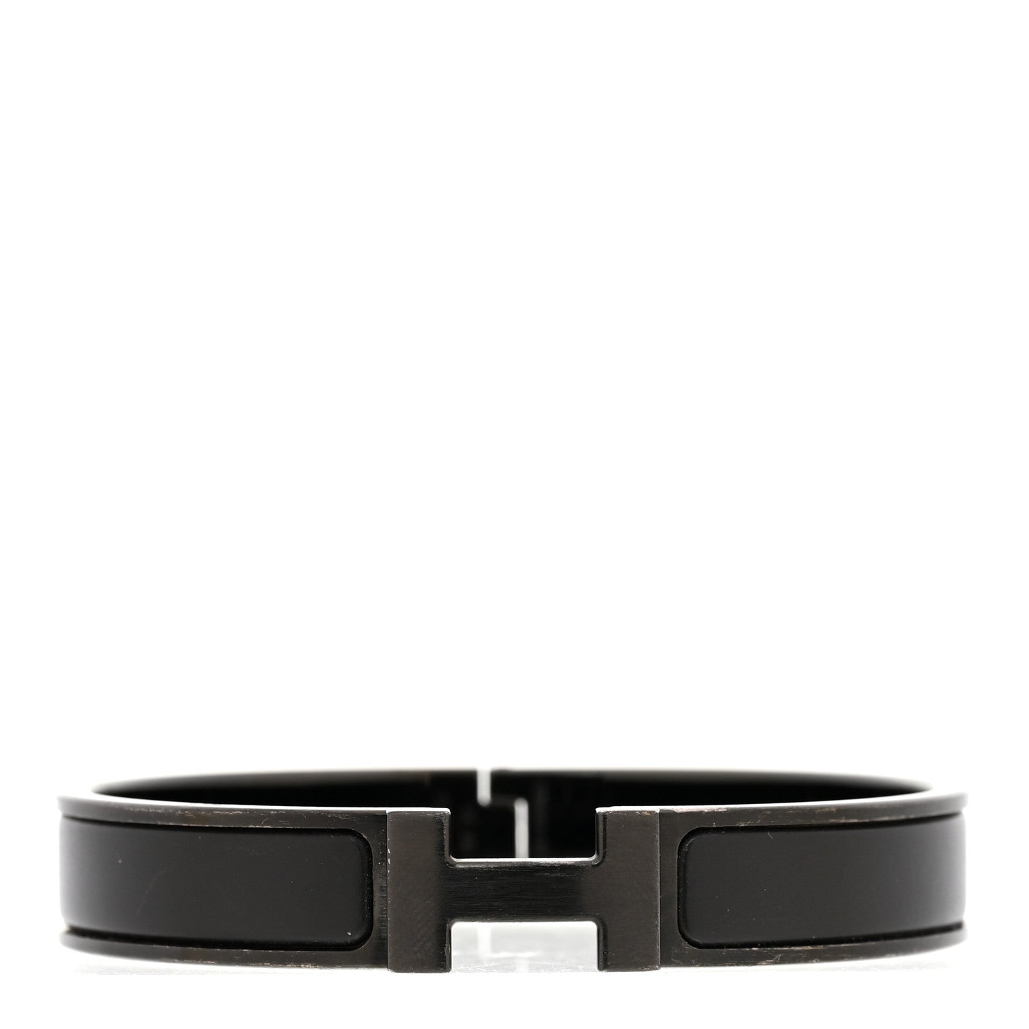 Hermes Matte Enamel Narrow Clic Clac HH Bracelet PM So Black 1 of 4