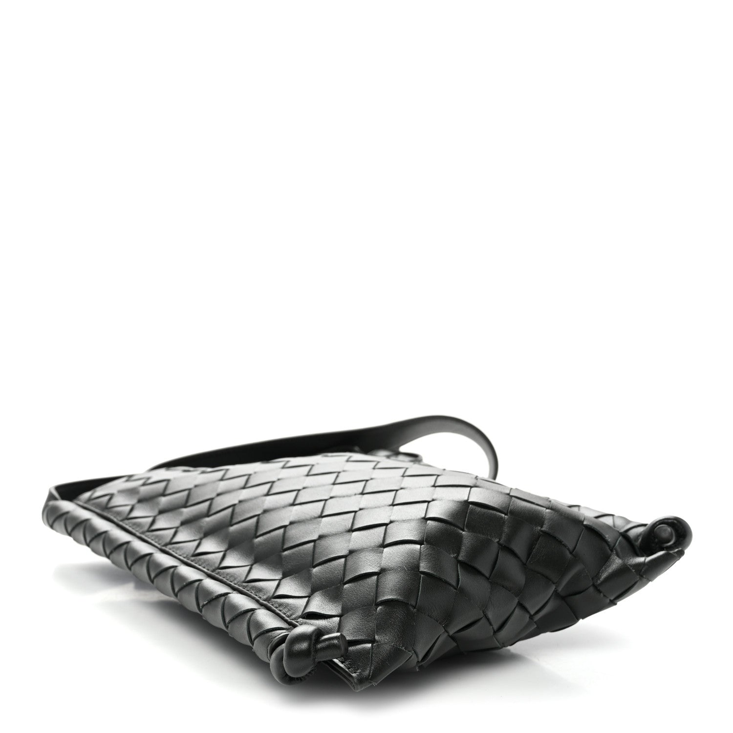 Bottega Veneta Nappa Intrecciato Small Flat Loop Messenger Black 4 of 9