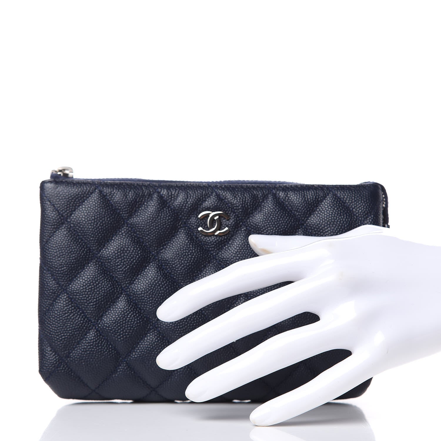 Chanel Caviar Quilted Small Pouch Navy 2 of 11