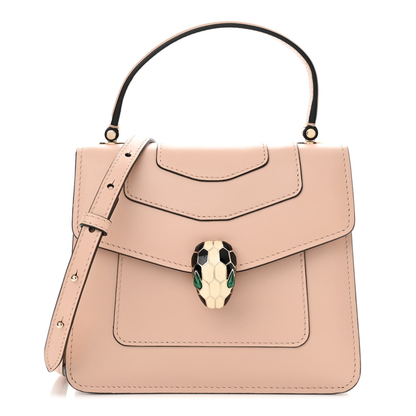 Calfskin Serpenti Forever Top Handle Crystal Rose