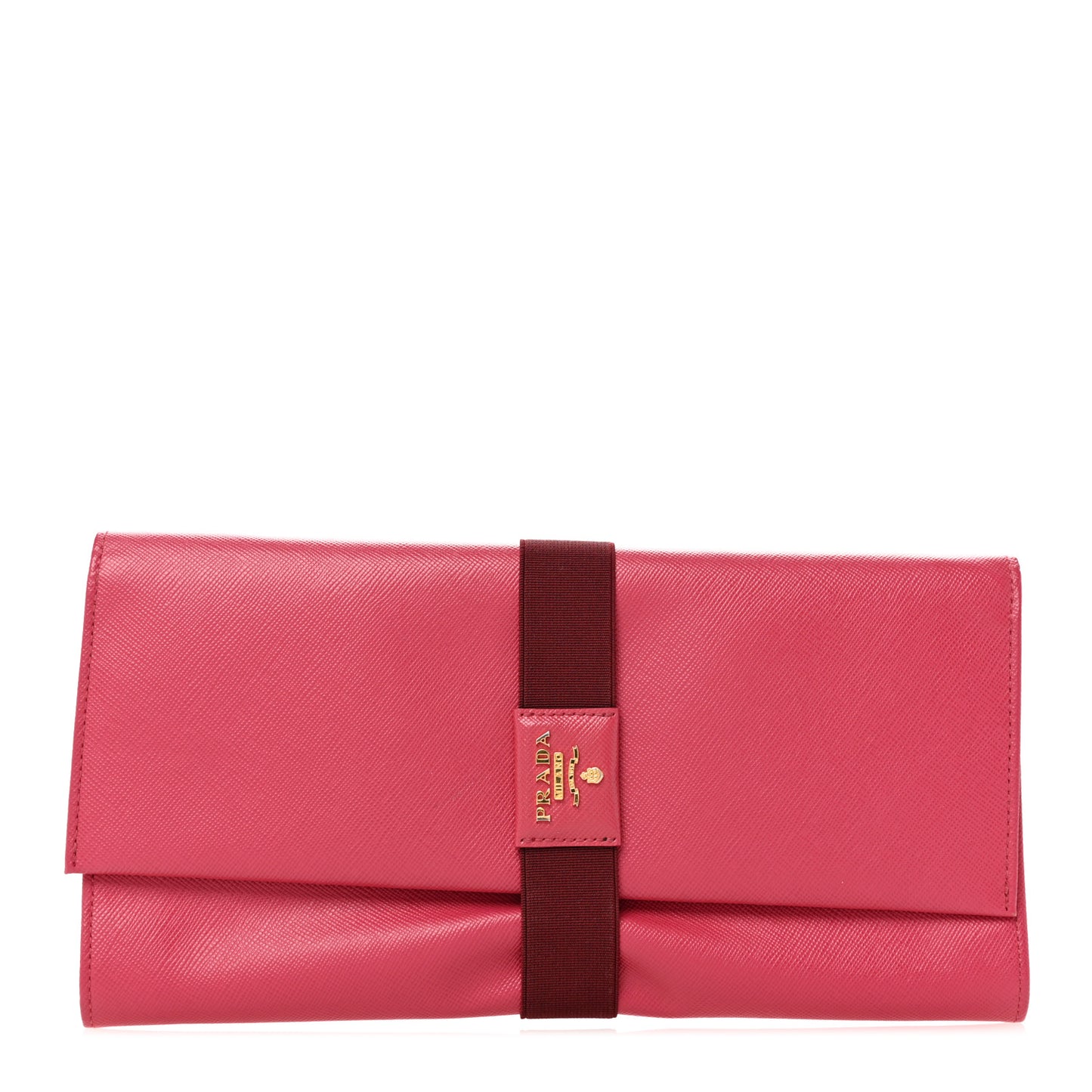 Saffiano Metal Flap Clutch Peonia