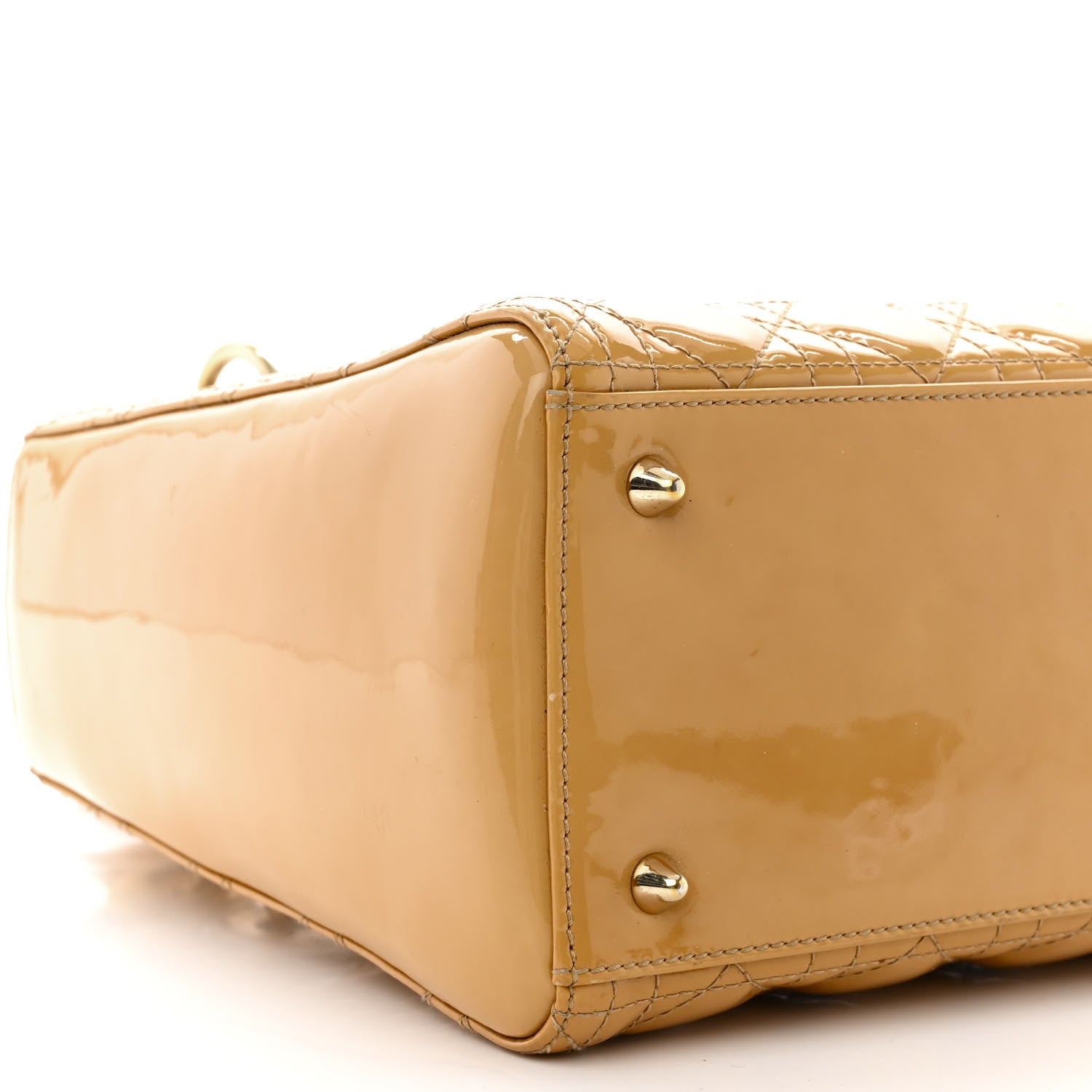 Christian Dior Patent Cannage Medium Lady Dior Beige 9 of 19