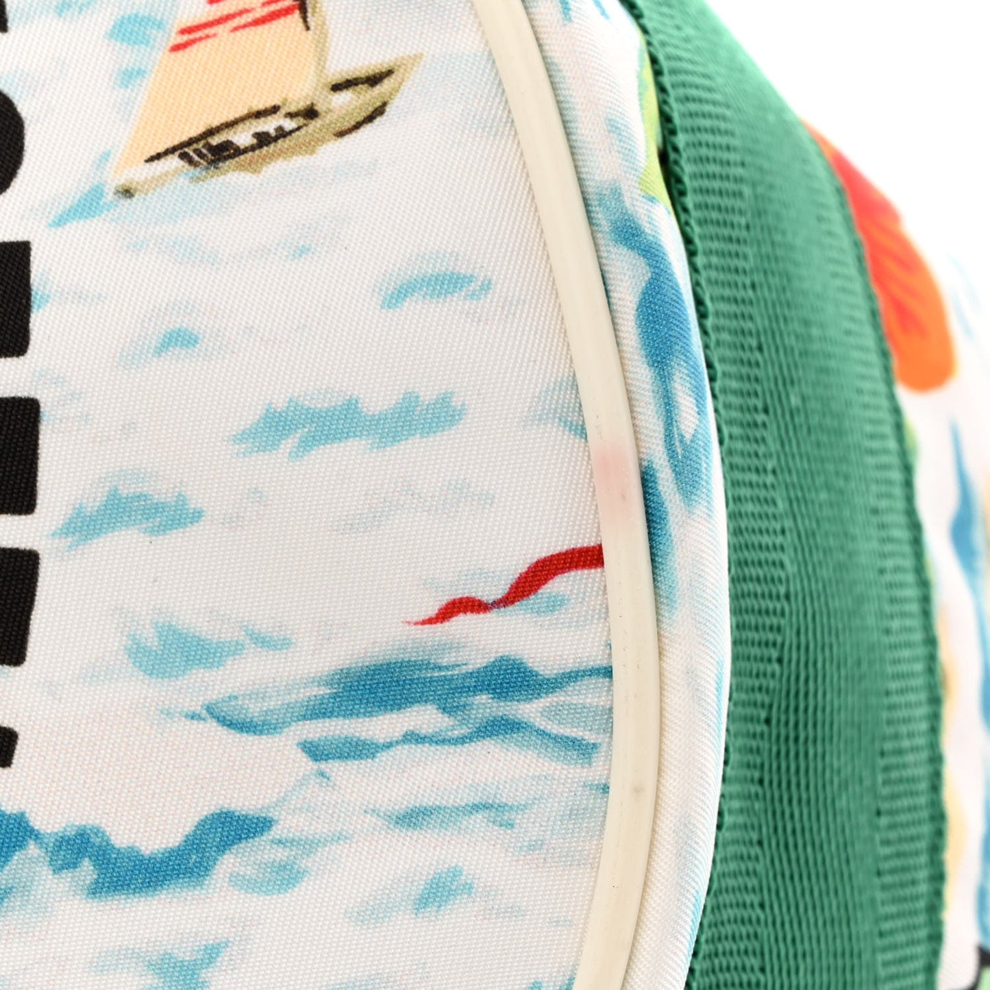 Nylon Merveilleux Strawberry Print Childrens Backpack Light Blue Red Dusty White