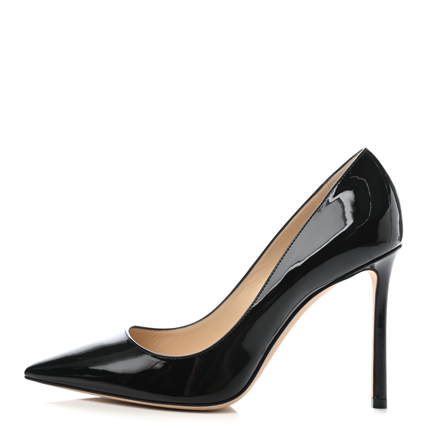 Jimmy Choo Patent Pointy Toe Romy 100 Pumps 38 Black 1 of 7