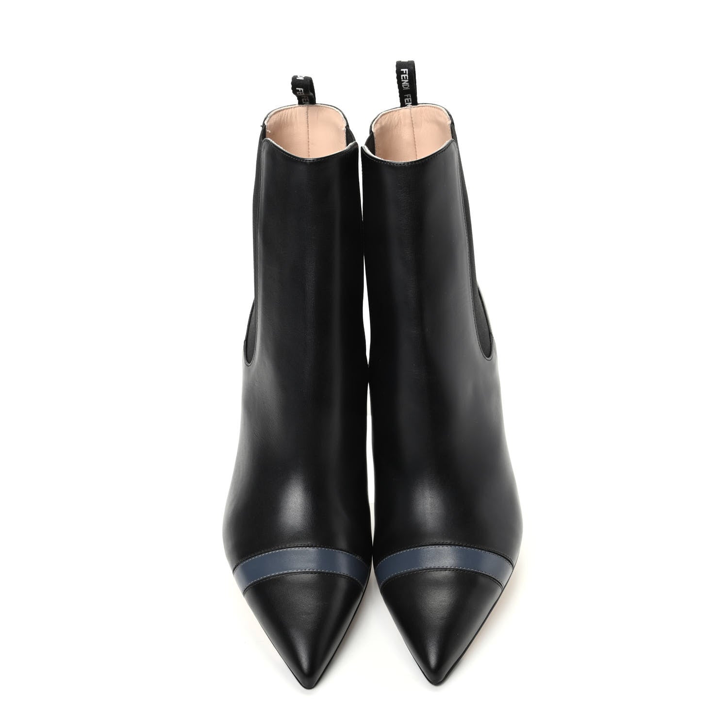 Fendi Vitello Colibri 85mm Ankle Booties 39.5 Black Antracite 5 of 10