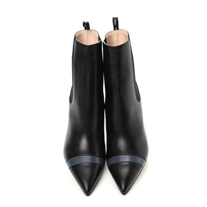 Fendi Vitello Colibri 85mm Ankle Booties 39.5 Black Antracite 5 of 10