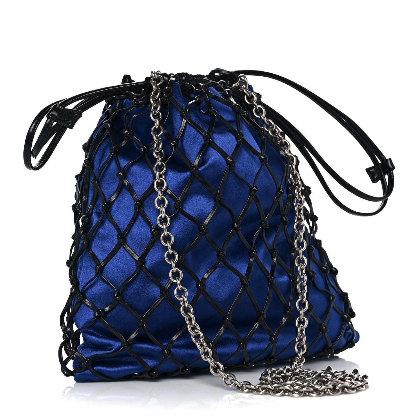 Rete Stampato Bocche Tote Blue Black