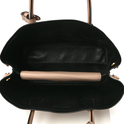 Prada Saffiano Cuir Medium Double Bag Cammeo Black 5 of 10