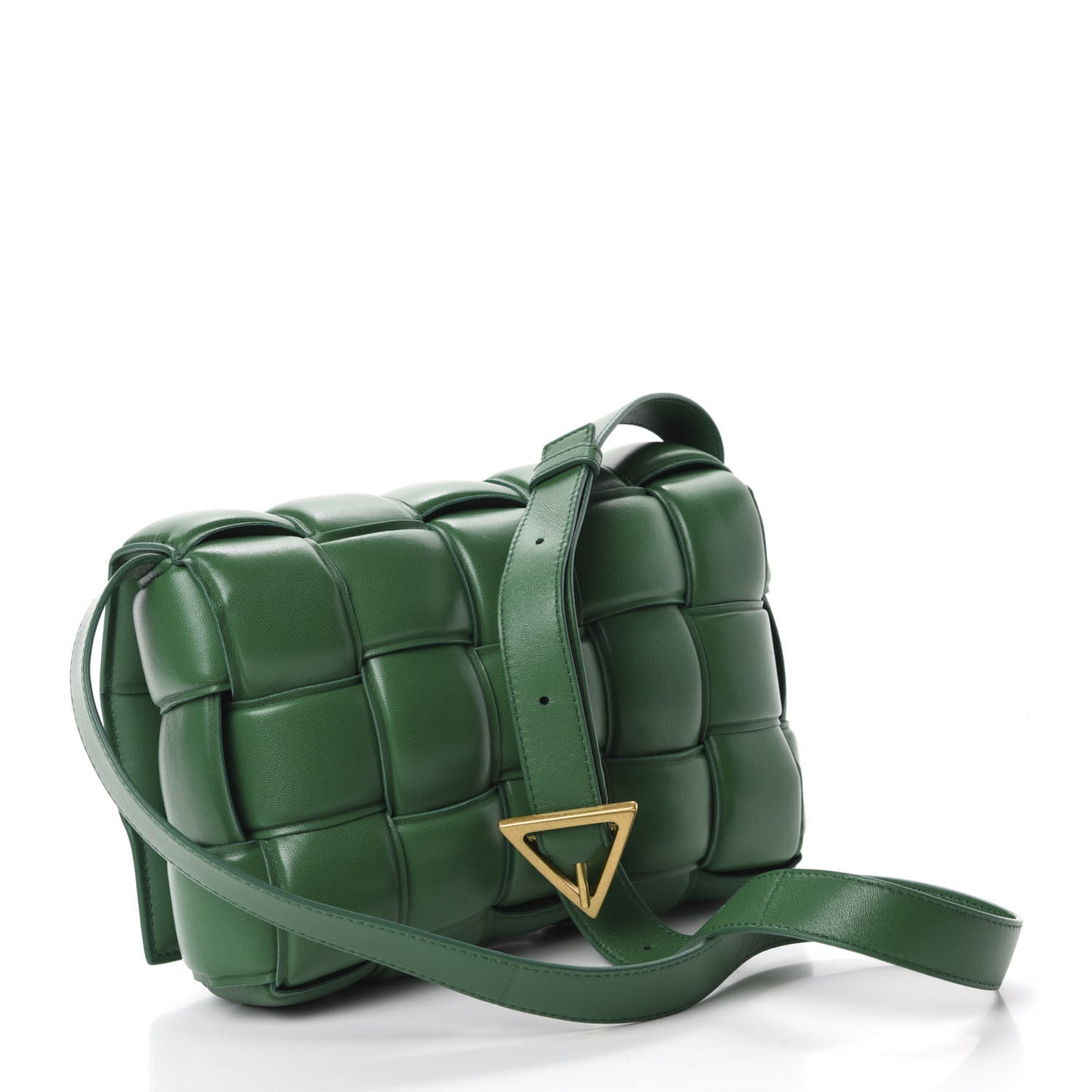 Nappa Maxi Intreccio Padded Cassette Crossbody Bag Racing Green