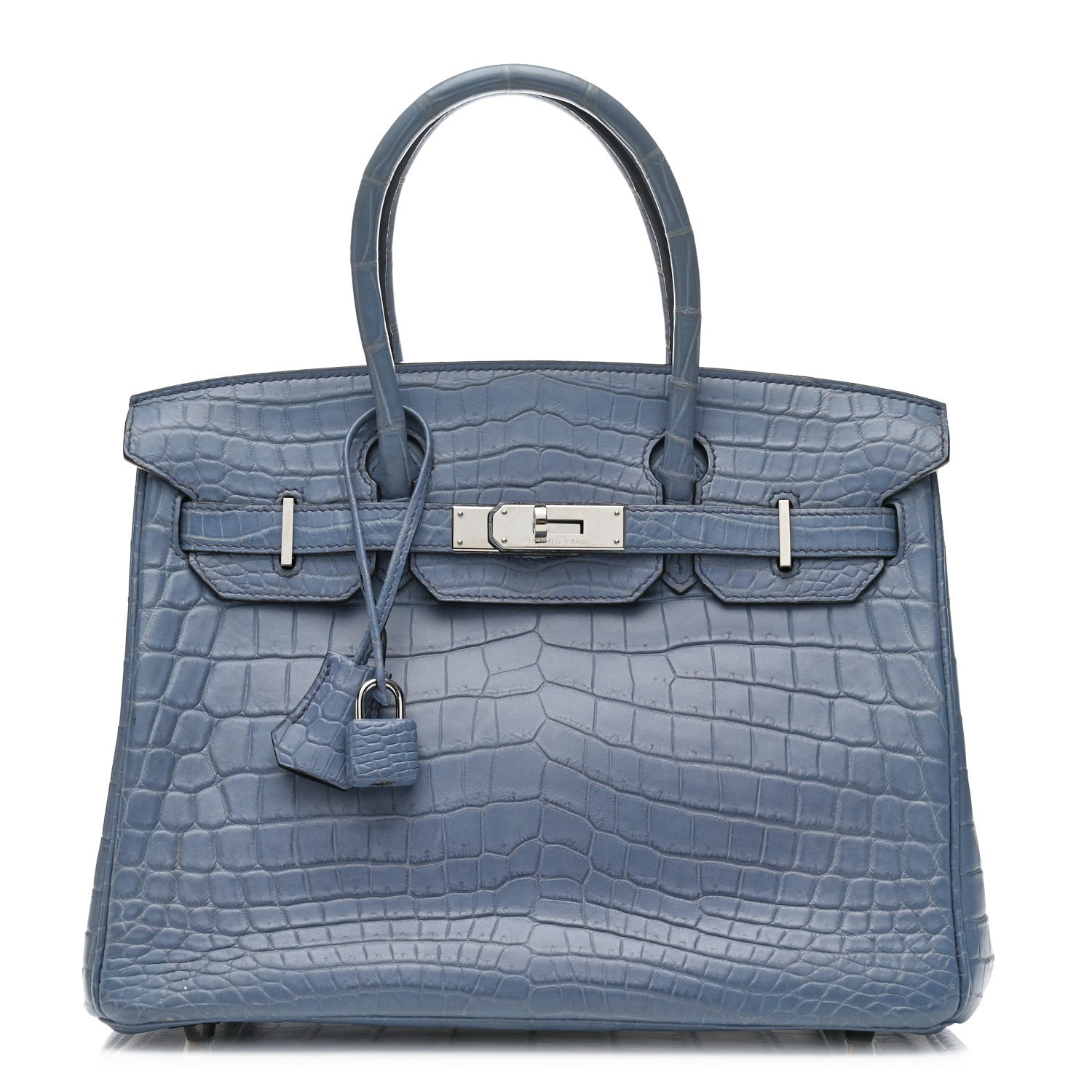 Hermes Matte Niloticus Crocodile Birkin 30 Bleu Ciel 2 of 45