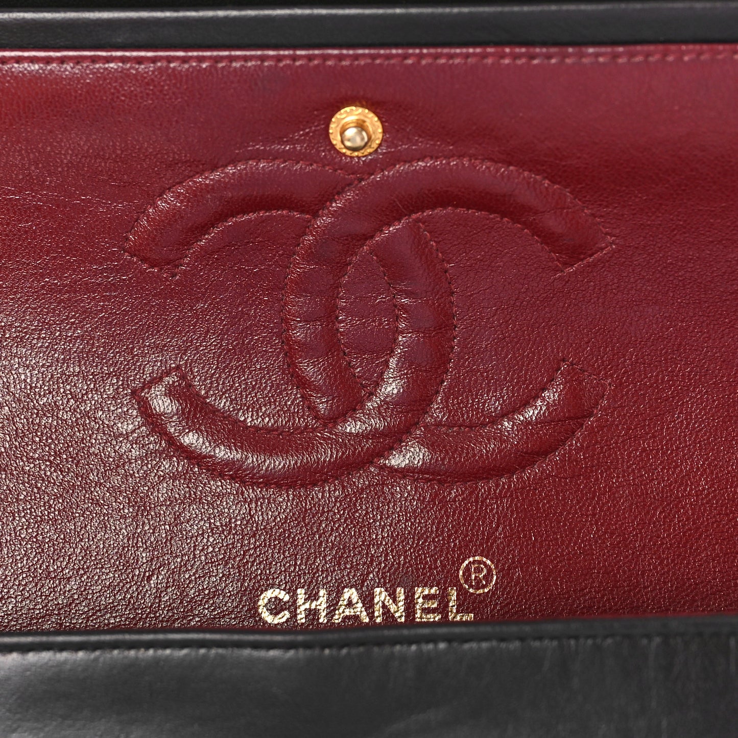 Lambskin Quilted Medium Double Flap Black