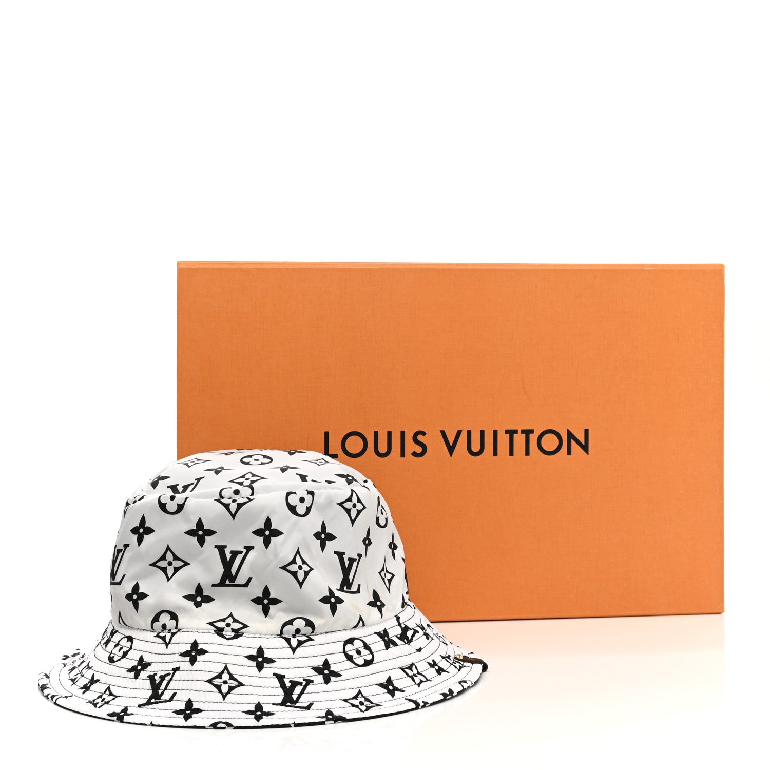 Louis Vuitton Nylon Monogram Reversible Bob Bucket Hat M Black White 17 of 17
