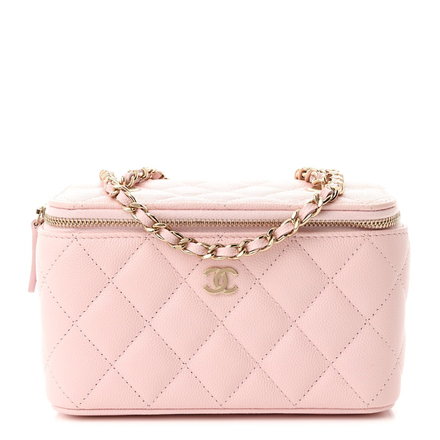 Chanel Caviar Quilted Small Vanity Case With Chain Light Pink 1 of 10