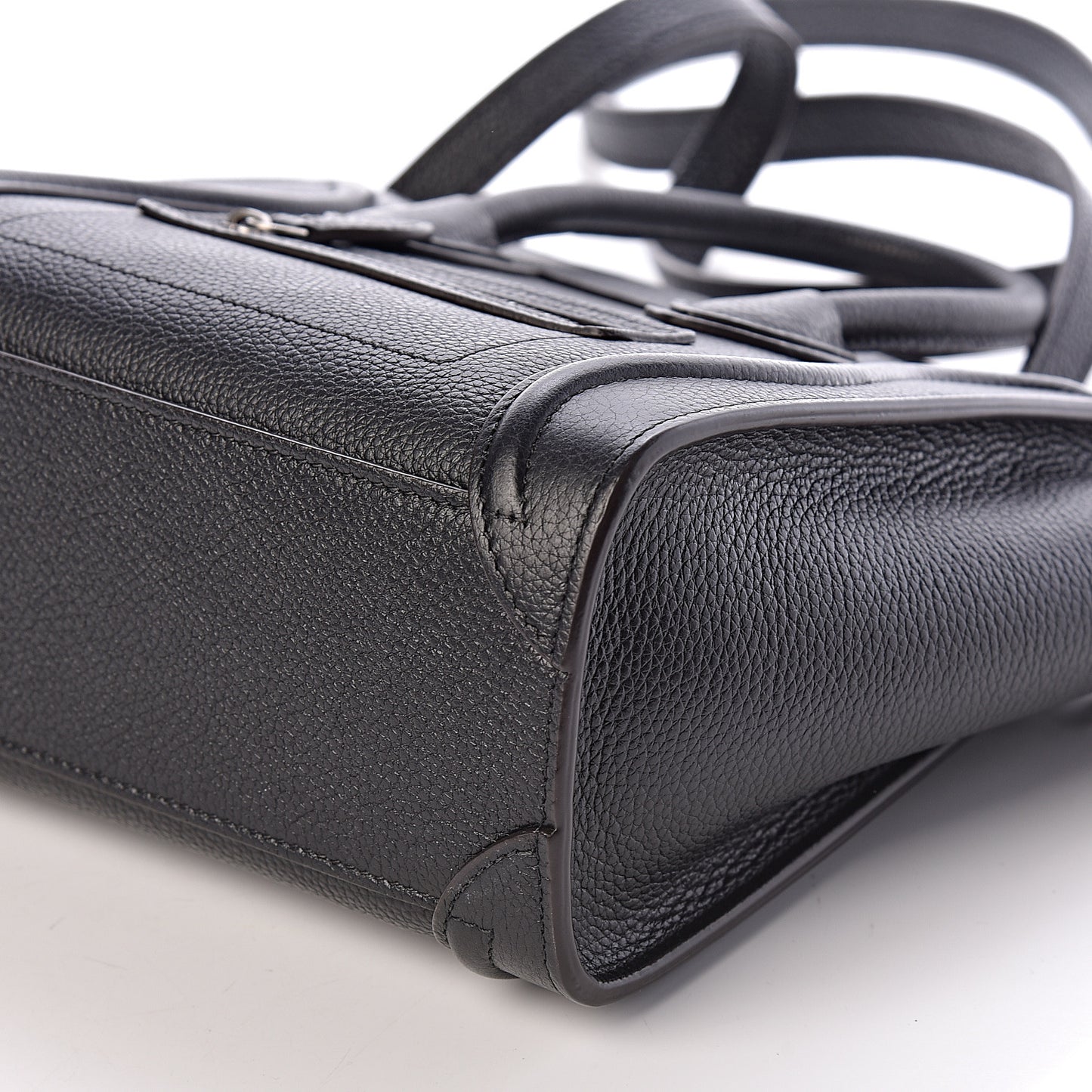 Drummed Calfskin Nano Luggage Black