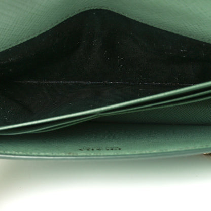Prada Saffiano Metal Chain Wallet Acquamarina 6 of 11