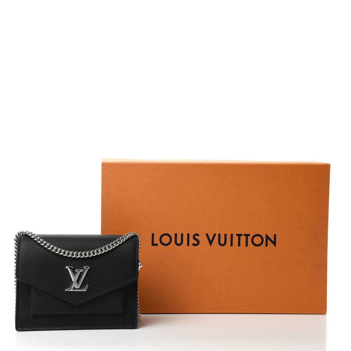 Soft Calfskin Mini My Lockme Chain Pochette Black
