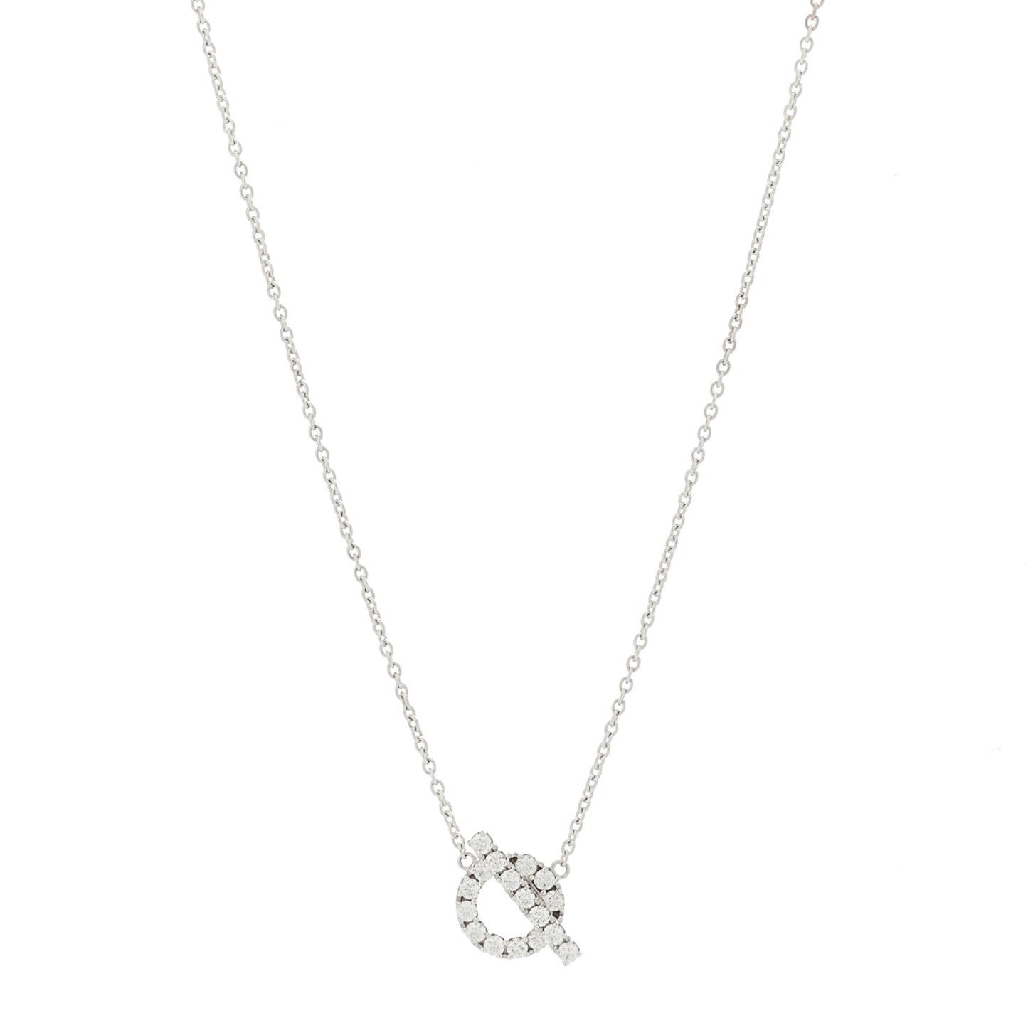 18K White Gold Diamond Finesse Pendant Necklace