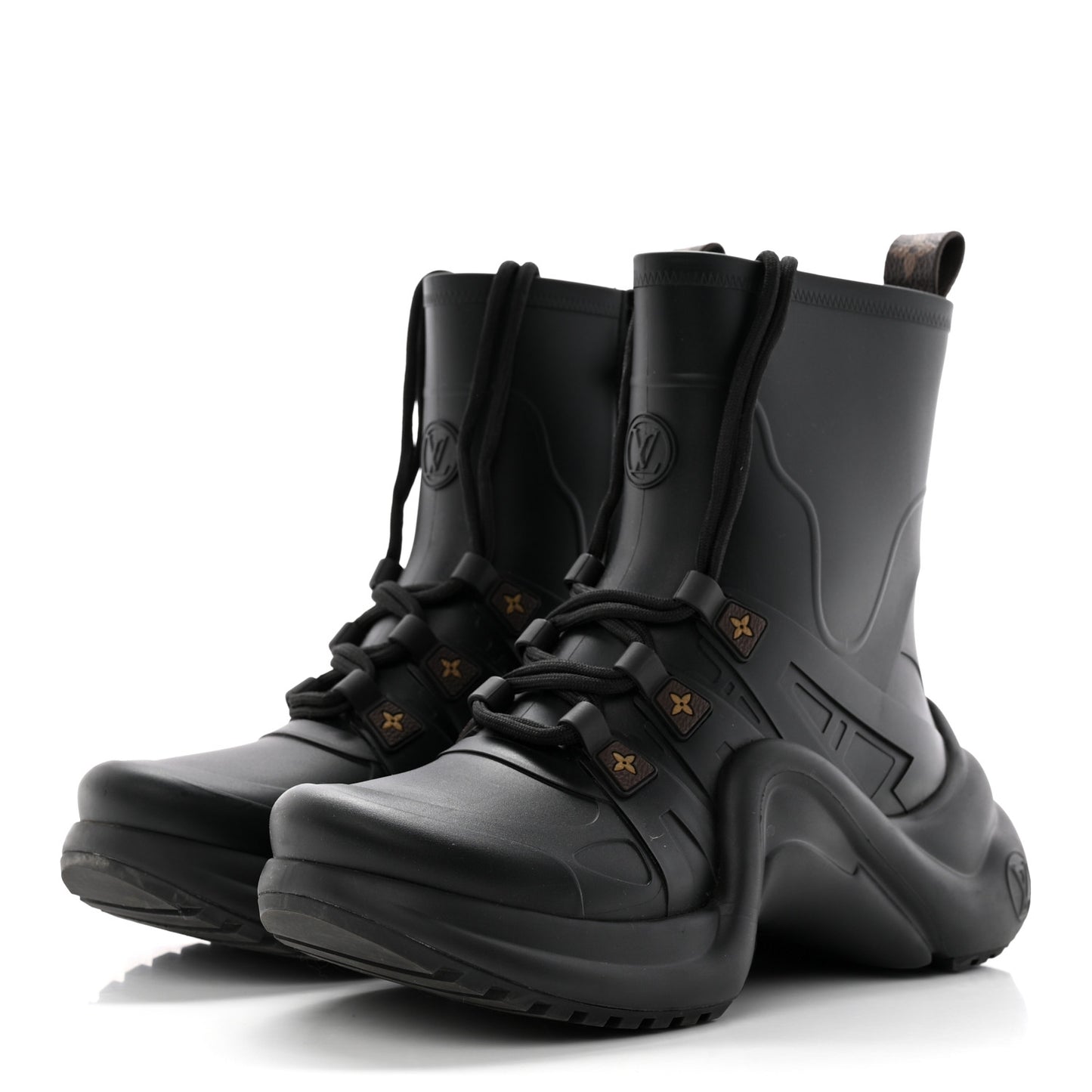 Mat Rubber Monogram LV Archlight Sneaker Boots 37 Black