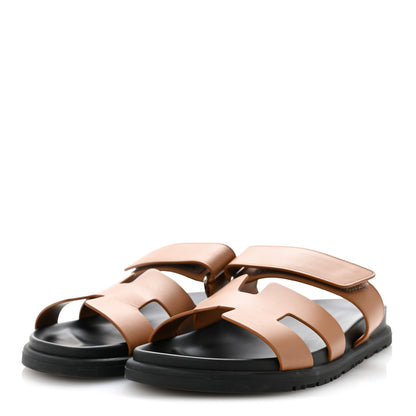 Hermes Calfskin Womens Chypre Sandals 37 Naturel 4 of 12